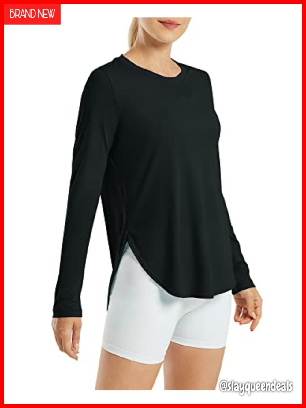 UPF 50+ Sun Shirt Long Sleeve Workout Top Breathable Crew Neck